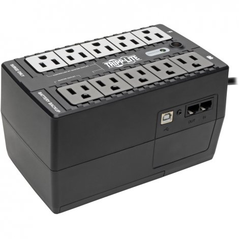 Tripp Lite ECO550UPS | 550VA 300W Standby UPS 10 NEMA 515R Outlets 120V 50/60 Hz 515P Plug ENERGY STAR Desktop/Wall