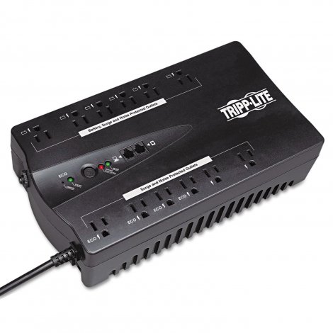 Tripp Lite ECO750UPS | 750VA 450W Standby UPS 12 NEMA 515R Outlets 120V 50/60 Hz 515P Plug ENERGY STAR Desktop/Wall