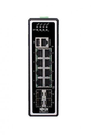 Tripp Lite NGI-M08C4-L2 | 8-Ports 1000Base-T + 4-Ports SFP mini-GBIC L2 Managed Rail-Mountable Industrial Gigabit Ethernet Switch