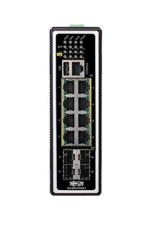 Tripp Lite NGI-M08C4POE8-2 | 8-Ports PoE+ 1000Base-T + 4-Ports SFP mini-GBIC L2 Managed Rail-Mountable Industrial Gigabit Ethernet Switch