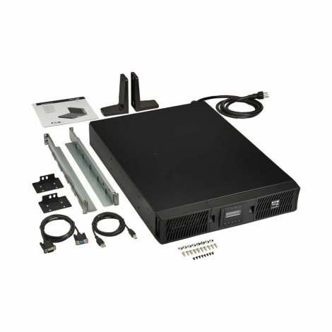 Tripp Lite SU2200RTXLCDN | Series SmartOnline 2000VA 1800W 120V Double Conversion UPS 7 Outlets Extended Run Network Card Included LCD USB DB9 2U Rack/Tower