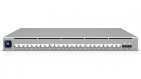 Ubiquiti ECS-24-PoE (1050W) | Enterprise Campus 24 PoE 16 x Ports PoE+++ 10GbE RJ-45 8 x Ports PoE+++ 2.5GbE RJ-45 + 2 x Ports 25GbE SFP28 1U Rackmount Layer 3 Switch