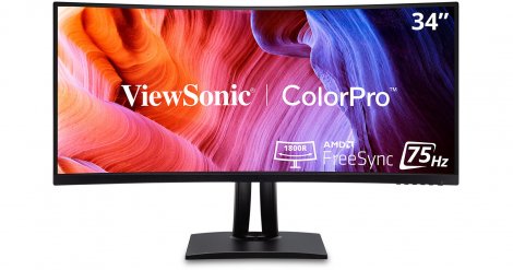 Viewsonic VP3456A | ColorPro 34-inch 3440 x 1440 75Hz Curved VA Monitor with FreeSync