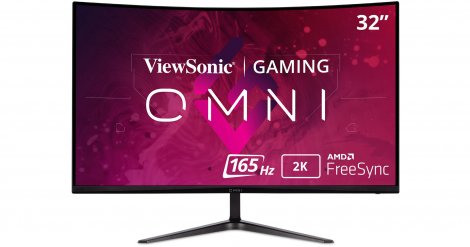 Viewsonic VX3218C-2K | OMNI 32-inch 2560 x 1440 165Hz Curved Gaming VA Monitor with FreeSync Premium and Dual 2W Speakers