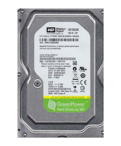 Western Digital WD10EURX-73FH1YO | AV-GP 1TB 5400RPM SATA 6Gbps 64MB Cache 3.5-inch Hard Drive