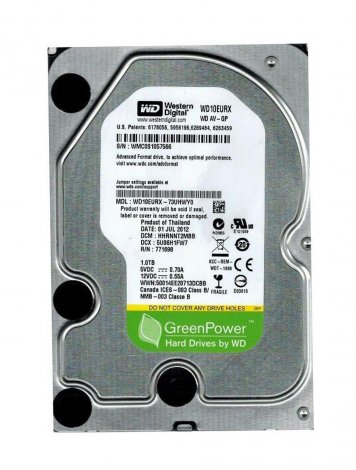 Western Digital WD10EURX-73UHWYO | AV-GP 1TB 5400RPM SATA 6Gbps 64MB Cache 3.5-inch Hard Drive