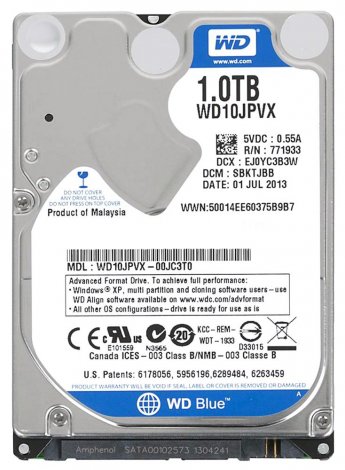 Western Digital WD10JPVX-A1 | Blue 1TB 5400RPM SATA 6Gbps 8MB Cache 2.5-inch Internal Hard Drive