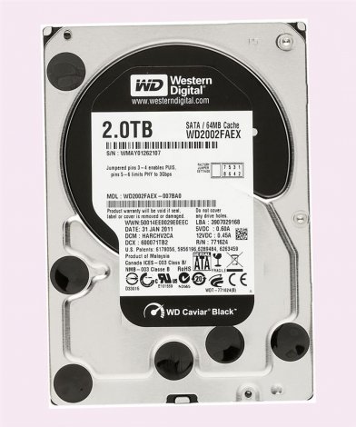 Western Digital WD2002FAEX-OO7BAO | Caviar Black 2TB 7200RPM SATA 6Gbps 64MB Cache 3.5-inch Hard Drive
