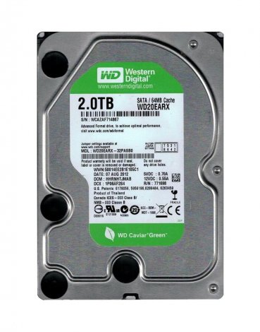 Western Digital WD20EARX-32PASBO | Caviar Green 2TB 5400RPM SATA 6Gbps 64MB Cache 3.5-inch Hard Drive