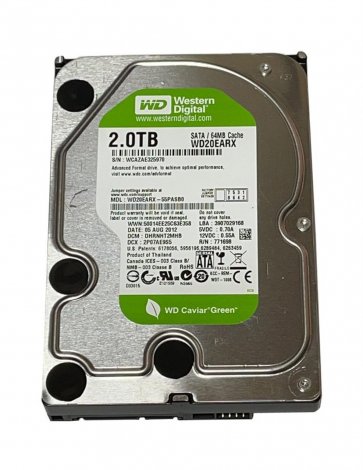 Western Digital WD20EARX-55PASBO | Caviar Green 2TB 5400RPM SATA 6Gbps 64MB Cache 3.5-inch Hard Drive