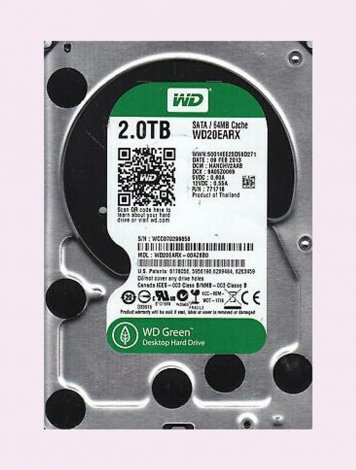 Western Digital WD20EARX-OOAZ6BO | Caviar Green 2TB 5400RPM SATA 6Gbps 64MB Cache 3.5-inch Hard Drive