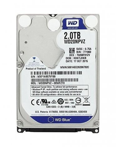 Western Digital WD20NPVZ-OOWFZTO | Blue 2TB 5200RPM SATA 6Gbps 8MB Cache 2.5-inch Hard Drive