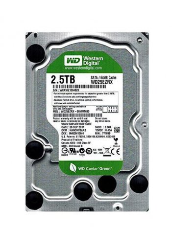 Western Digital WD25EZRX-OOMMMBO | Caviar Green 2.5TB 5400RPM SATA 6Gbps 64MB Cache 3.5-inch Hard Drive