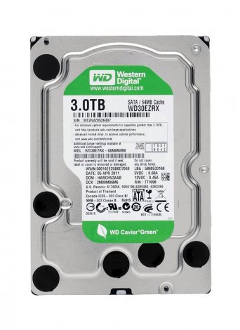 Western Digital WD30EZRX-OOMMMBO | Caviar Green 3TB 5400RPM SATA 6Gbps 64MB Cache 3.5-inch Hard Drive