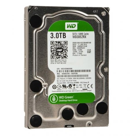 Western Digital WD30EZRX-OOSPEBO | Caviar Green 3TB 5400RPM SATA 6Gbps 64MB Cache 3.5-inch Hard Drive