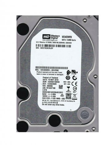 Western Digital WD40EMRX-82UZONO | Red 4TB 5400RPM SATA 6Gbps 64MB Cache 3.5-inch Hard Drive