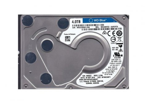 Western Digital WD40NPZZ-00PDPT0 | Blue 4TB 5400RPM SATA 6Gbps 8MB Cache 2.5-inch Hard Drive
