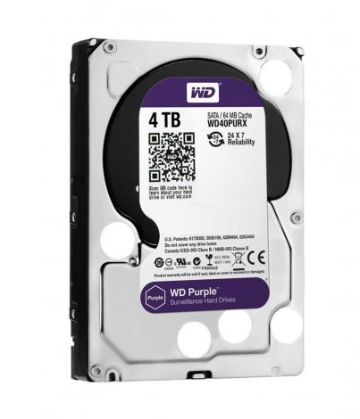 Western Digital WD40PURX-64NZ6Y0 | Purple 4TB 5400RPM SATA 6Gbps 64MB Cache 3.5-inch Hard Drive