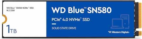 Western Digital WDS100T3B0E-00CHF0 | Blue SN580 1TB PCIe NVMe 4.0 x4 M.2 2280 Solid State Drive (SSD)