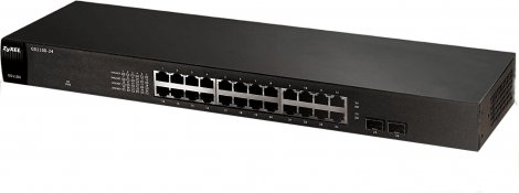 Zyxel 91-010-234003B | GS1100-24 24-Ports RJ-45 1Gbps 10/100/1000Base-T Ethernet Unmanaged Switch with 2x SFP Slots