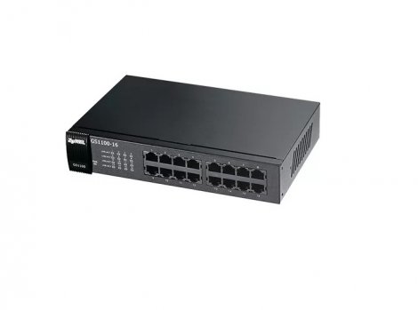 Zyxel 91-010-235003B | GS1100-16 16-Ports Gigabit Unmanaged Switch