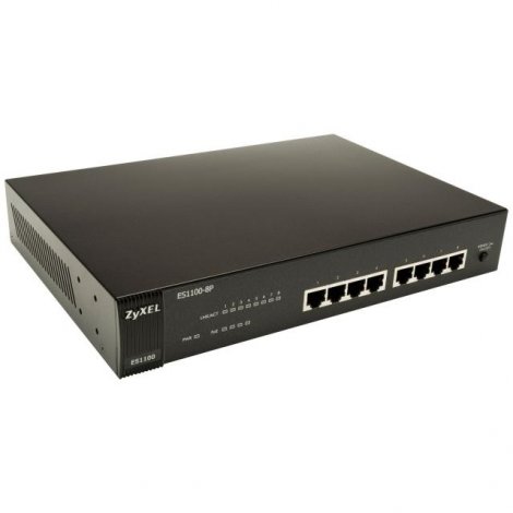 Zyxel ES1100-8P-EU01F | 8-Ports 4 x POE 4 x RJ-45 10/100Base-TX PoE Ports Ethernet Switch