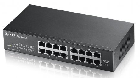 Zyxel GS1100-16-GB0103F | 16 x Ports 1000Base-T L2 Unmanaged 1U R-M GE Network Switch