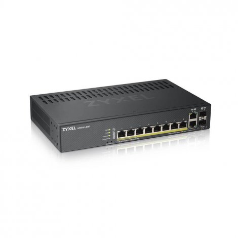 Zyxel GS1920-8HPV2-GB0101F | GS1920-8HPv2 8 x Ports PoE+ 10/100/1000Base-T + 2 x combo Gigabit SFP Ports L2 Managed 1U R-M Smart Switch