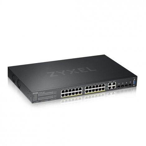 Zyxel GS2220-28HP-GB0101F | 24 x Ports PoE+ 1000Base-T + 4 x SFP+ Ports L2 Managed 1U R-M GE Network Switch