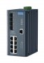 Advantech EKI-2712G-4FPI-AE | 8-Ports 1000Base-T PoE + 4-Ports SFP L2 Unmanaged Wide Temperature Industrial Switch