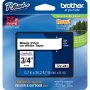 Brother TZE241 | P-Touch TZe Flat Surface Black Print on White Laminated Tape
