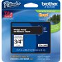 Brother TZE345 | P-Touch TZe Flat Surface White Print on Black Laminated Tape