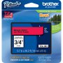 Brother TZE441 | P-Touch TZe Flat Surface Black Print on Red Laminated Tape