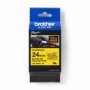 Brother TZeSL651 | 24mm Black on Yellow Background Self-Laminating Tape