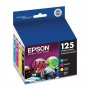 Epson T125120-BCS | 125 Black Yellow Cyan Magenta Ink Cartridge 4-Pack