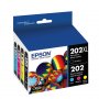 Epson T202XL-BCS | 202XL Black High Yield 202 Cyan/Magenta/Yellow Ink Cartridge Combo Pack