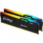 Kingston KF560C40BBAK2-32 | FURY Beast RGB 32GB Kit (2x16GB) DDR5-6000Mhz PC5-48000 Non-ECC Unbuffered CL40 288-Pin UDIMM 1.35V Memory Module