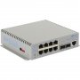 Omnitron 2839-0-28-9W | Omni Converter 8-Ports PoE+ 1000Base-T + 2 x SFP (mini-GBIC) Ports L2 Managed Wall-mountable Gigabit Ethernet Fiber Switch