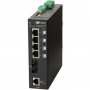 Omnitron 2840-0-14-2Z | RuggedNet 4-Ports 1000Base-T + 1-Port 1000Base-X L2 Managed DIN RM Ruggedized Industrial GbE Fiber Switch