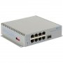 Omnitron 9459-0-18-9 | Omni Converter 8-Ports PoE+ 1000Base-T + 2 x SFP Ports L2 Unmanaged 1U RM Ethernet Fiber Switch