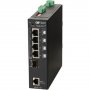 Omnitron 9559-0-14-1Z | RuggedNet 4-Ports PoE+ 1000Base-T + 1 x SFP (mini-GIBC) Port L2 Managed DIN RM Industrial GbE Fiber Switch