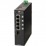 Omnitron 9579-0-14-1Z | RuggedNet 4-Ports PoE+ 1000Base-T + 1 x SFP Port L2 Unmanaged DIN RM Industrial GbE Fiber Switch