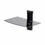 Startech 1B-WALL-MOUNT-SHELF | Floating Wall-Mounted AV Shelf for Under TV A/V Equipment Black Tempered Glass Shelf