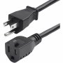 Startech 231A-8A00-POWER-CORD | 10ft (3m) NEMA 5-15P to NEMA 5-15R 10A 125V 18AWG Power Extension Cord