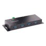 Startech 5G4AINDNP-USB-A-HUB | 4-Port Industrial USB 3.0 5Gbps Hub Rugged USB Hub w/ ESD & Surge Protection DIN/Wall/Desk Mountable USB-A Expansion Hub