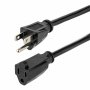 Startech HX-15F-POWER-CORD | 15ft (4.5m) Heavy Duty NEMA5-15P to NEMA5-15R 15A 125V 14AWG Extension Cord Black