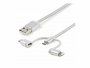 Startech LTCUB6GR | 6ft USB-A to Lightning USB-C Micro-USB Braided Nylon Charging Cable