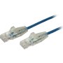 Startech N6PAT3BLS | 3 ft CAT6 Snagless RJ45 Connectors Gigabit Ethernet 28 AWG LSZH Slim Cable Blue