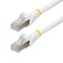 Startech NLWH-8F-CAT6A-PATCH | 8ft CAT6a (LSZH) 10 GbE 100W PoE S/FTP Snagless RJ-45 Ethernet Cable White