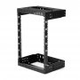Startech RK15WALLOA | 2-Post 15U Heavy-Duty Wall Mount Network Rack 19-Inch Open Frame Server Rack with Adjustable Depth Data Rack